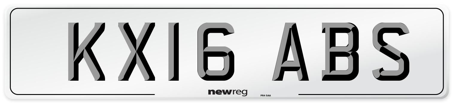 KX16 ABS Number Plate from New Reg